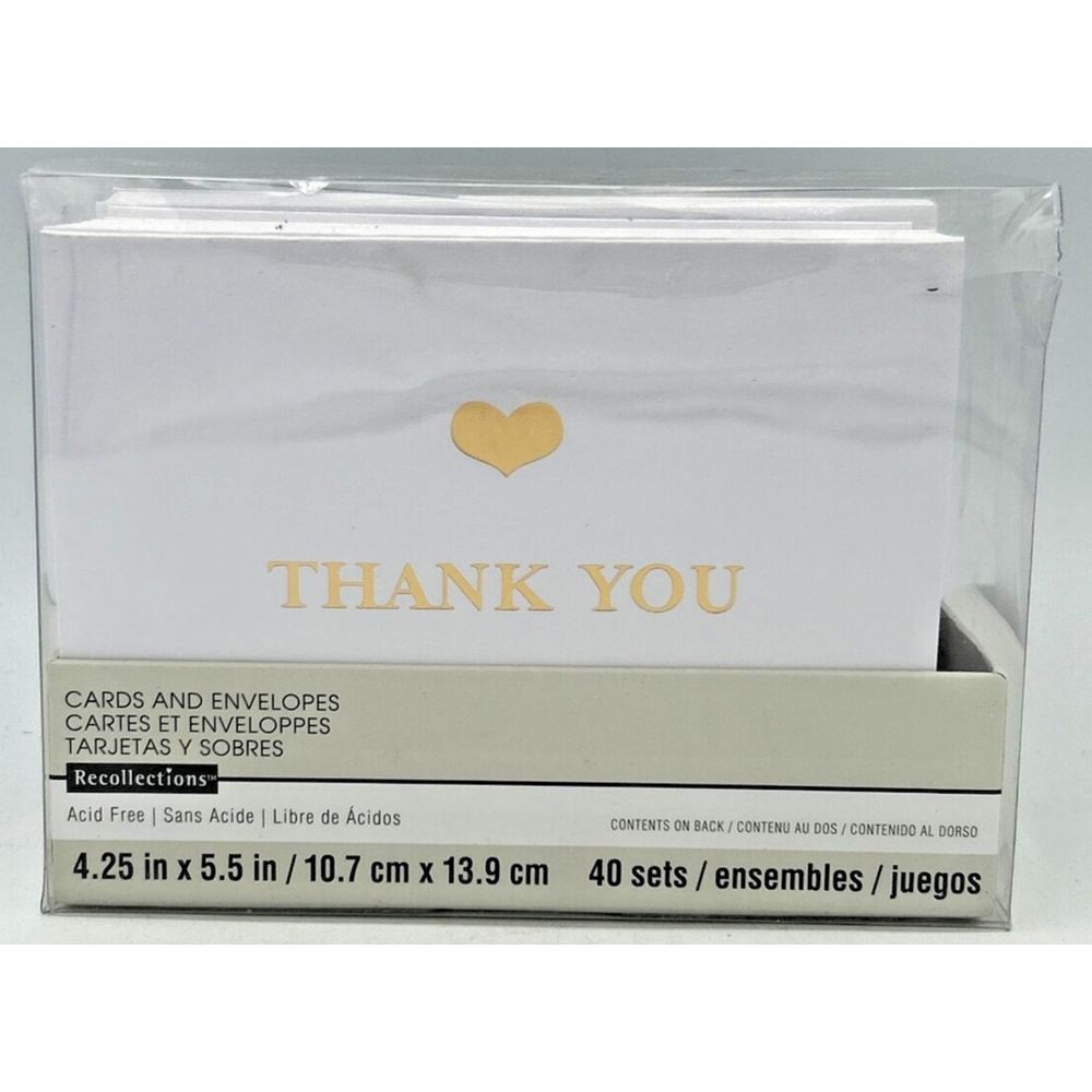 Thank You Cards & Envelopes by Recollections™, 4.25" x 5.5" Sets 40